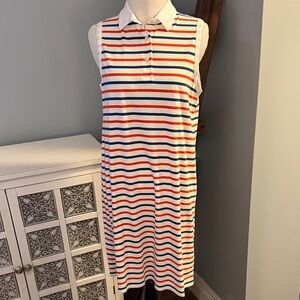 Kule Striped Sleeveless Polo Dress, Size S